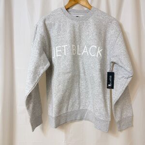 Brunette The Label Core Crew JET BLACK Pebble Grey S/M NWT